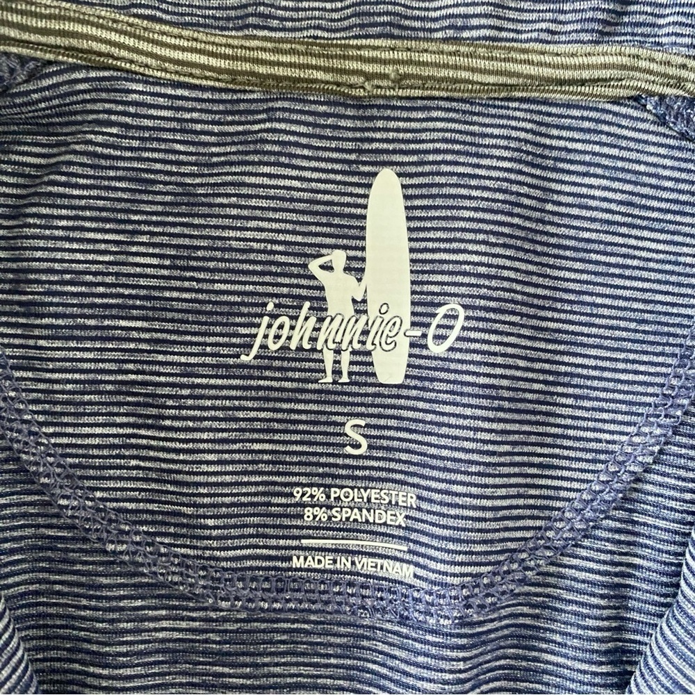 Johnnie-O Vaughn Striped PREP-Formance 1/4 Zip Pullover Mens S in Twilight Blue - Picture 7 of 10